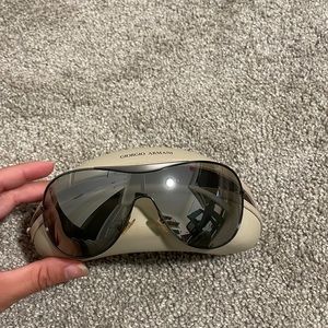 Giorgio Armani gunmetal sunglasses & case